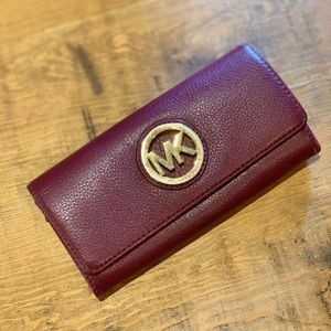 Maroon Michael Kors wallet